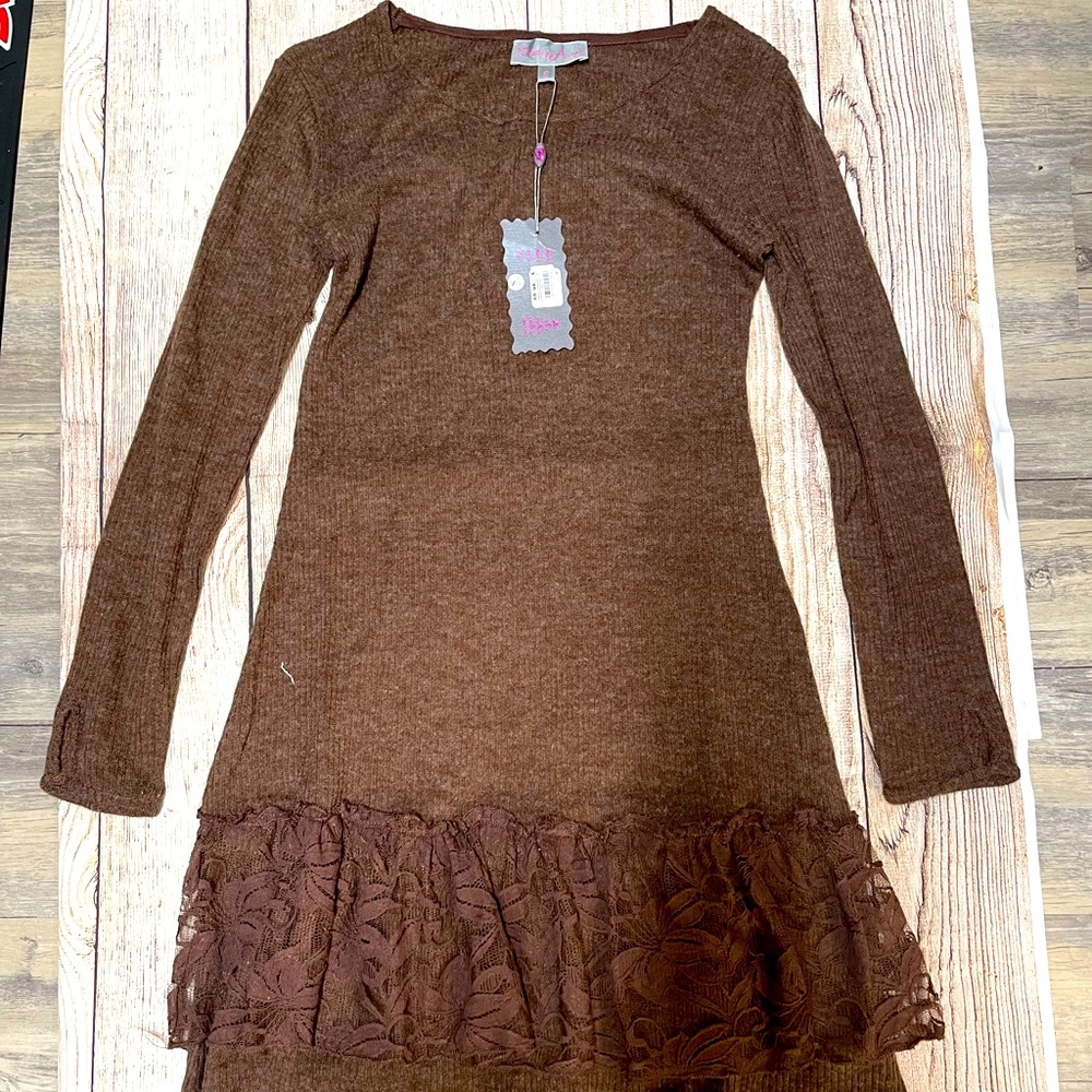 Brown long sleeve dress
